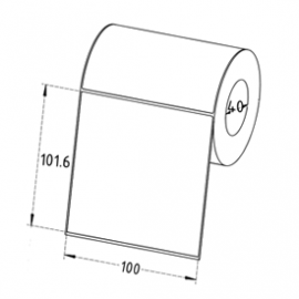 100mm x 101.6mm Direct Thermal Labels, 40mm Core, Permanent, 400 Labels/Roll