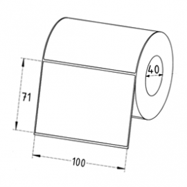 100mm x 71mm Thermal Transfer Labels, 40mm Core, Permanent, 650 Labels/Roll