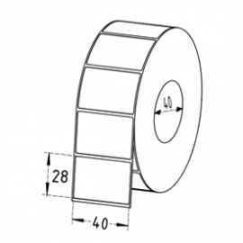 40mm x 28mm Thermal Transfer Labels, 40mm Core, Permanent, 1600 Labels/Roll