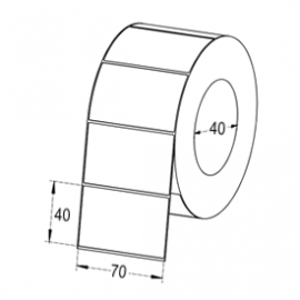 70mm x 40mm Direct Thermal Labels, 40mm Core, Permanent, 600 Labels/Roll