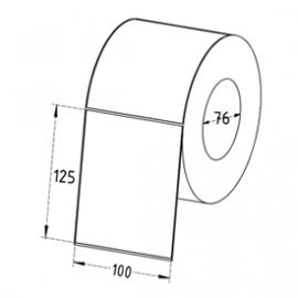 100mm x 125mm Thermal Transfer Labels, 76mm Core, Permanent, 1180 Labels/Roll