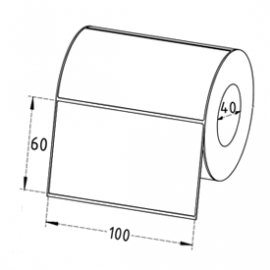 100mm x 60mm Direct Thermal Labels, 40mm Core, Permanent, 700 Labels/Roll