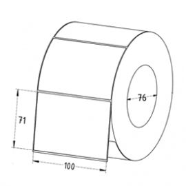 100mm x 71mm Thermal Transfer Labels, 76mm Core, Permanent, 2030 Labels/Roll