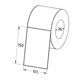 103mm x 150mm Direct Thermal Labels, 76mm Core, Economy Paper, Permanent, Perforated, 1000 Labels/Roll