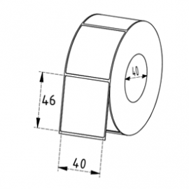 40mm x 46mm Direct Thermal Labels, 40mm Core, Permanent, 1200 Labels/Roll