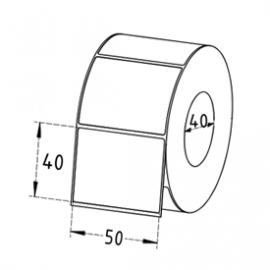 50mm x 40mm Thermal Transfer Labels, 40mm Core, Synthetic, Permanent, 1200 Labels/Roll