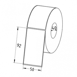 50mm x 92mm Direct Thermal Labels, 40mm Core, Permanent, 1000 Labels/Roll